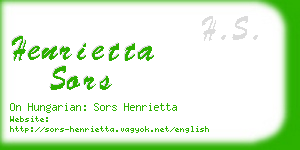 henrietta sors business card